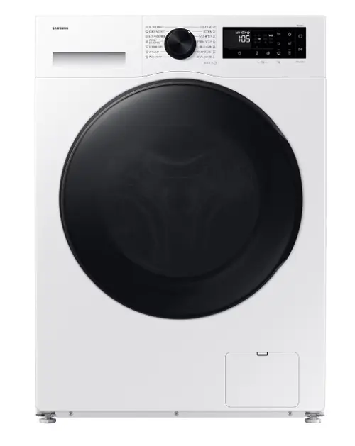 Masina de spalat rufe slim cu uscator Samsung WD90DG5G34BELE, Spalare 9 kg, Uscare 5 kg, 1400 rpm, Clasa A, AI Ecobubble, Super Speed 39, Space Max, Hygiene Steam, Digital Inverter Motor (Alb)