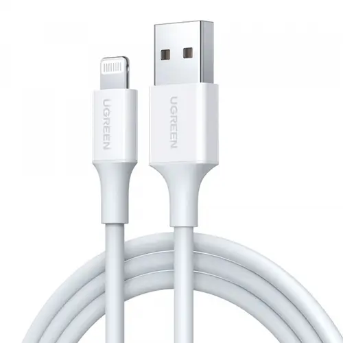 Cablu Date/Incarcare UGREEN US155, USB-A - Lightning, 18W, 2m (Alb)