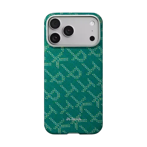Husa Protectie Spate Pitaka pentru iPhone 17 Pro, Ultra-Slim, PitaTap™ (Auriu/Verde)