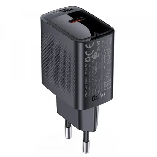 Incarcator Retea Acefast A82, 20W, 3A, 1 x USB-C (Negru)