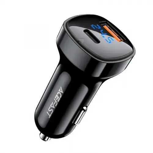 Incarcator Auto Acefast B4, 66W, 3A, 1 x USB-A - 1 x USB-C (Negru)