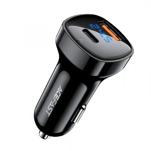 Incarcator Auto Acefast B4, 66W, 3A, 1 x USB-A - 1 x USB-C (Negru)