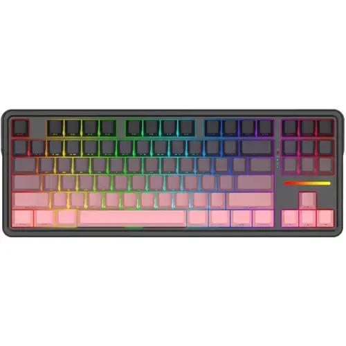 Tastatura Gaming Mecanica Redragon Antonium Pro TKL RGB,  Switch-uri liniare Huano, Bluetooth, USB Negru/Roz