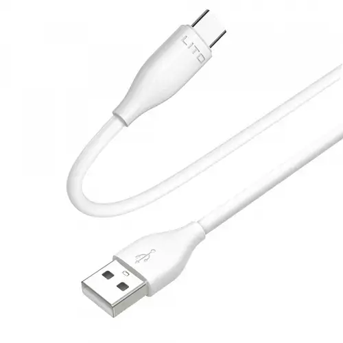 Cablu Date/Incarcare Lito LD03T, USB-A - USB-C, 18W, 1m (Alb)