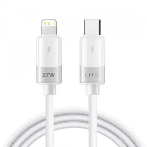 Cablu Date/Incarcare Lito LD07, USB-C - Lightning, 27W, 1m