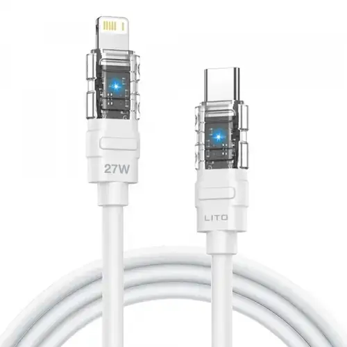 Cablu Date/Incarcare Lito LD05, USB-C - Lightning, 27W, 1m