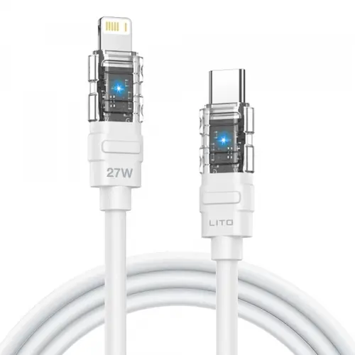 Cablu Date/Incarcare Lito LD05, USB-C - Lightning, 27W, 1m