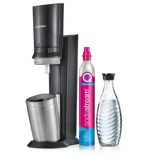 Aparat de preparat sifon SodaStream Crystal 3.0, Carafa 0.7 l, Cilindru CO2 (Negru)