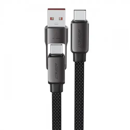 Cablu Date si Incarcare USB-C - USB-A / USB-C Acefast C13-05, 60W, 0.2m (Negru)