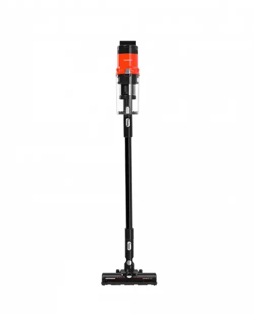 Aspirator vertical HEINNER HSVC-MBDB200OR, 200 W, 3 viteze, Butoane capacitive, Indicator LED, Acumulator 25.9V, Autonomie 15/25/50 minute, Recipient 0.5 l, FIltru HEPA (Negru/Rosu)