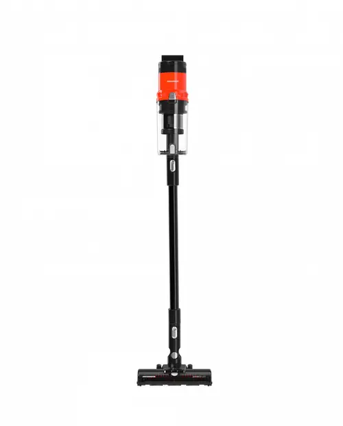 Aspirator vertical HEINNER HSVC-MBDB200OR, 200 W, 3 viteze, Butoane capacitive, Indicator LED, Acumulator 25.9V, Autonomie 15/25/50 minute, Recipient 0.5 l, FIltru HEPA (Negru/Rosu)