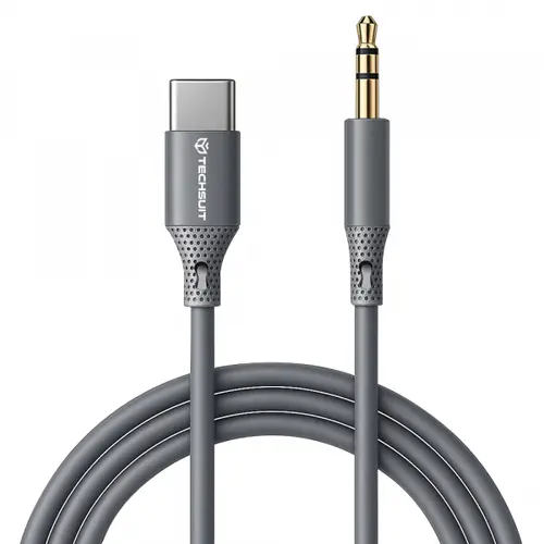 Cablu Audio Techsuit AC4 SoundFlex, USB-C - 3.5mm, 1m (Gri)