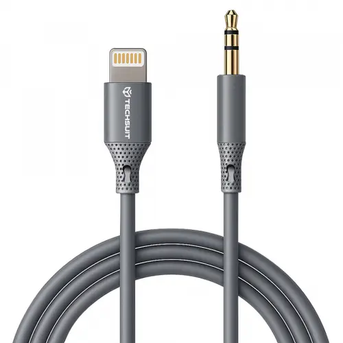 Cablu Audio Techsuit AC5 SoundFlex, Lightning - 3.5mm, 1m (Gri)