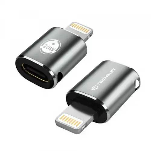 Adaptor Date/Incarcare Techsuit A11 TitanCoreX, USB-C - Lightning (Gri)