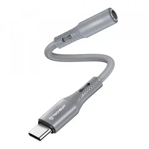 Adaptor Techsuit AC1 SoundFlex, Audio USB-C - 3.5mm (Gri)