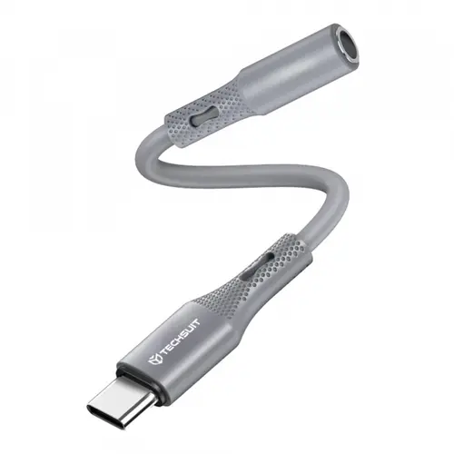 Adaptor Techsuit AC1 SoundFlex, Audio USB-C - 3.5mm (Gri)
