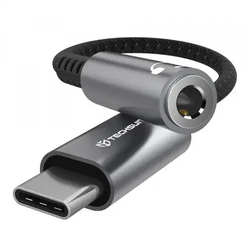 Adaptor Audio Techsuit AC14 SonicPiX, USB-C - 3.5mm (Gri)