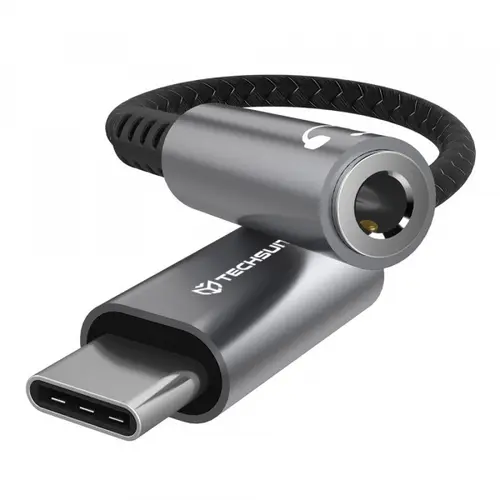 Adaptor Audio Techsuit AC14 SonicPiX, USB-C - 3.5mm (Gri)