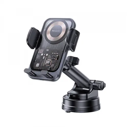 Suport si Incarcator Auto Wireless Yesido C307, 15W, 1.67A (Negru)