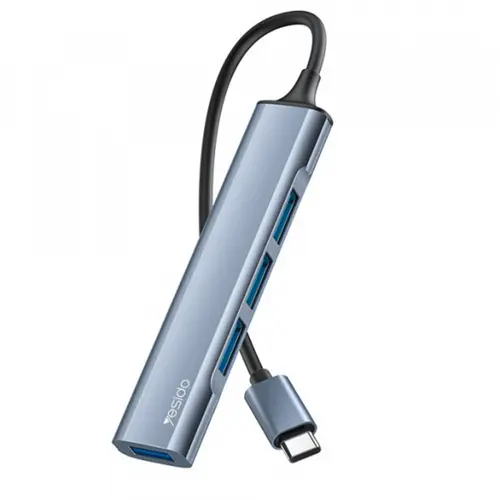 Hub USB-C Yesido HB17, 4in1, 3x USB 2.0, 1x USB 3.0 (Gri)