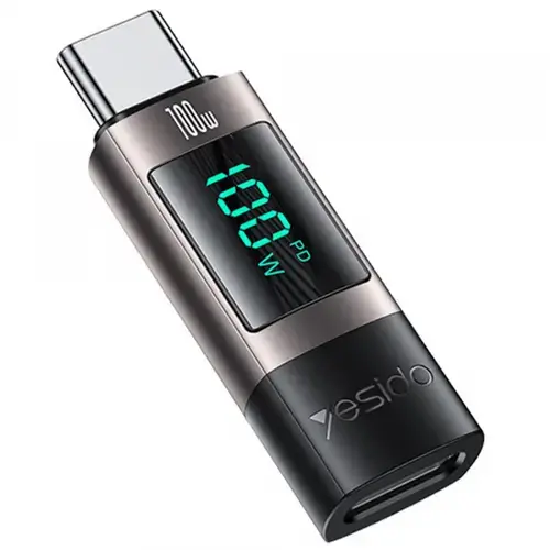 Adaptor Date si Incarcare USB-C - USB-C Yesido GS24 Display (Gri)