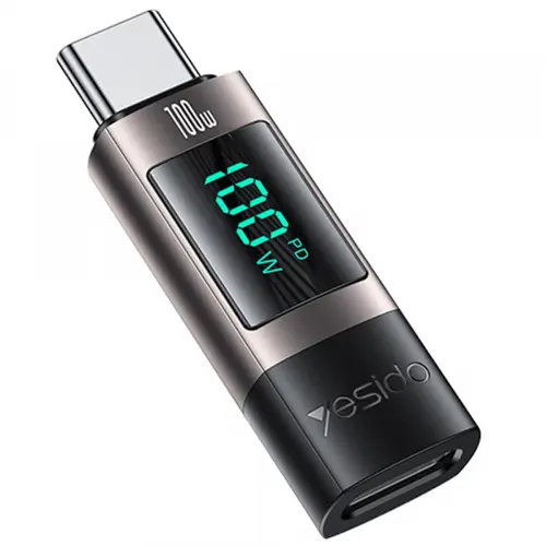 Adaptor Date si Incarcare USB-C - USB-C Yesido GS24 Display (Gri)