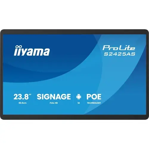 Ecran Profesional IPS LED Iiyama 23.8inch S2425AS-B1P, Full HD (1920 x 1080), Boxe (Negru)