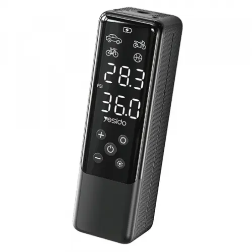 Compresor Auto Yesido VC05, 50 W, Iluminare LED 100 lm, Ecran digital (Negru)