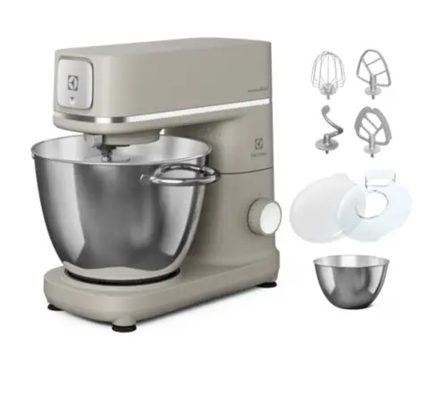 Robot de bucatarie Electrolux Kitchen Assistent Machine E6KM1-4PPT, 1200 W, Capacitate boluri 6/4 L, 10 Viteze + Pulse (Bej)