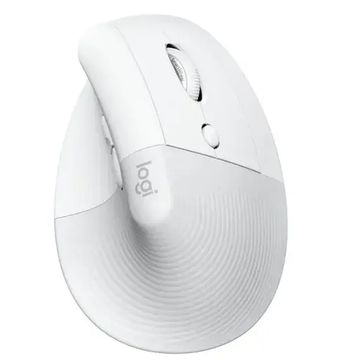 Mouse Wireless Logitech Lift Right Vertical Ergonomic, Bluetooth, 4000 DPI, recomandat pentru mana dreapta (Alb)
