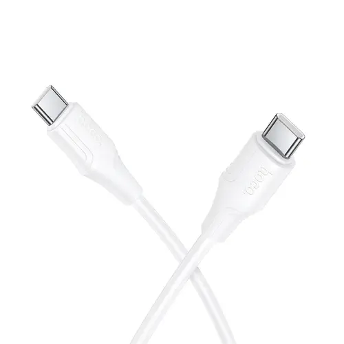 Cablu Date/Incarcare HOCO X124, USB-C - USB-C, 60W, 1m (Alb)