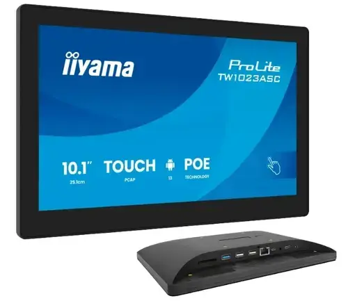 Monitor IPS LED Iiyama 10.1inch TW1023ASC-B3P, 1280 x 800, HDMI, Boxe, Touchscreen (Negru)