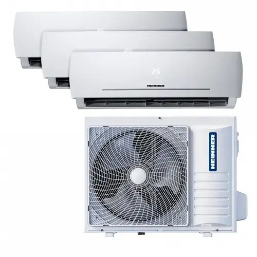 Aparat de aer conditionat Multi Split HEINNER HACMS-HS249912WH++, 24000 BTU (2 x 9000 BTU + 1 x 12000 BTU), Clasa A++/A+, I Feel, Sleep, Smart, Economy (Alb)