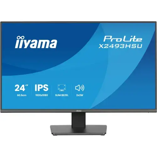 Monitor IPS LED iiyama 23.8inch X2493HSU-B1, Full HD (1920 x 1080), HDMI, DisplayPort, Boxe, 120 Hz, 1 ms (Negru)
