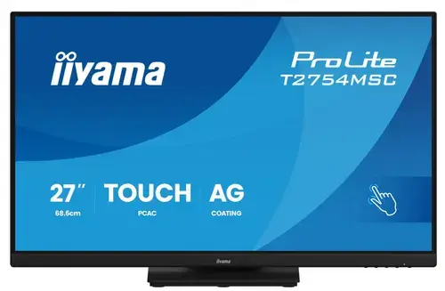 Monitor IPS LED Iiyama 27inch T2754MSC-B2AG, Full HD (1920 x 1080), VGA, HDMI, Touchscreen, Boxe (Negru)