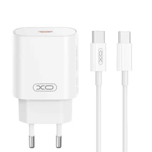 Incarcator Retea Cu Cablu USB-C XO Design CE25, 25W, 3A, 1 x USB-C (Alb)