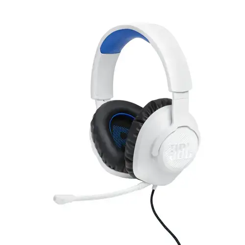 Casti Gaming JBL Quantum 100P, Microfon detasabil, Jack 3.5mm, 1.2m (Alb/Albastru)