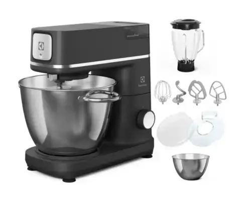 Robot de bucatarie Electrolux Kitchen Assistent Machine E6KM1-8BPT, 1200 W, Capacitate boluri 6/4 L, 10 Viteze + Pulse (Negru)