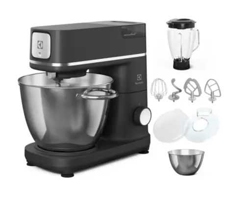 Robot de bucatarie Electrolux Kitchen Assistent Machine E6KM1-8BPT, 1200 W, Capacitate boluri 6/4 L, 10 Viteze + Pulse (Negru)