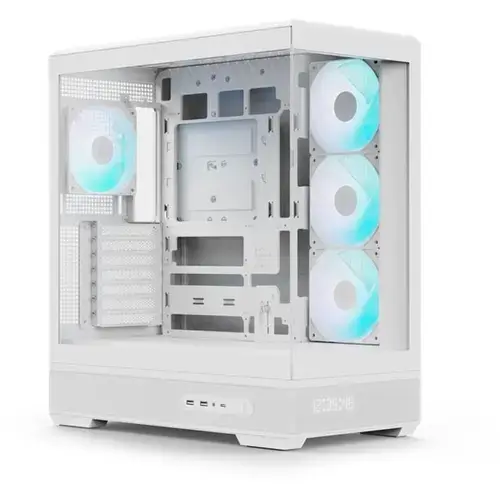 Carcasa Aerocool P500B Digi V1, Tempered Glass, Mid Tower, Fara sursa (Alb)