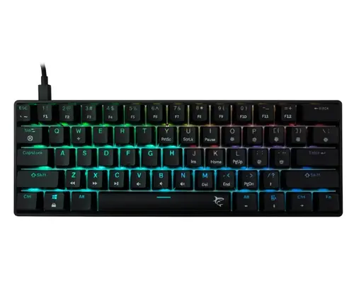 Tastatura Mecanica Gaming cu fir White Shark SHINOBI v2, BROWN OUTEMU Switch, Tip Compact Carry-On, Full Anti-Ghosting, Taste Iluminate RGB LED, Cablu braided 1.8m, Software (Negru)