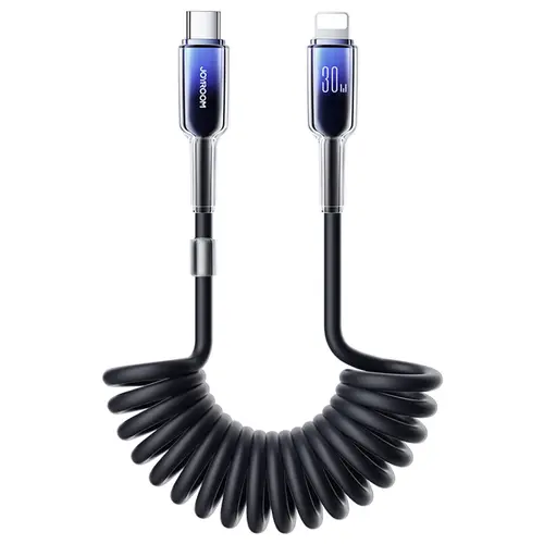 Cablu Date/Incarcare Joyroom S-A43 Crystal, USB-C - Lightning, 30W, 1.5m (Negru)