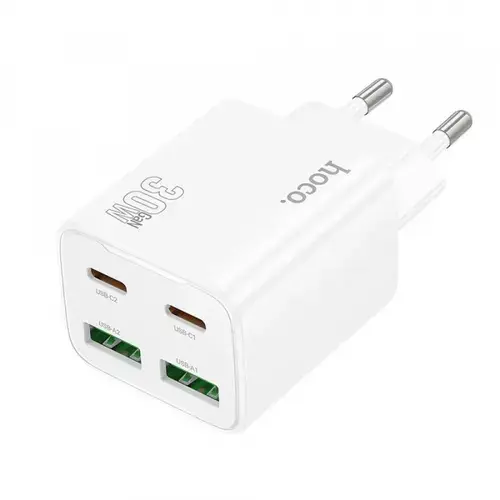 Incarcator Retea HOCO N56, 30W, 3A, 2 x USB-A - 2 x USB-C (Alb)