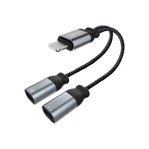 Adaptor audio XO Design NB-R160A, Lightning - 2 x Lightning (Gri)