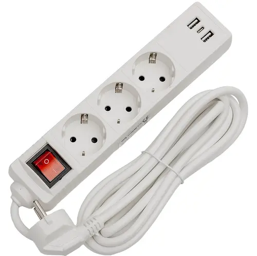 Prelungitor OEM FL3G15WUSB, 3 prize, 1.5 m (Alb)