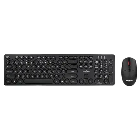 Kit tastatura si mouse wireless Rebel KOM1026 (Negru)