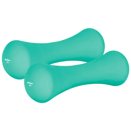 Set gantere Rebel Active RBA-2329-3, 2 x 3kg, neopren (Verde)