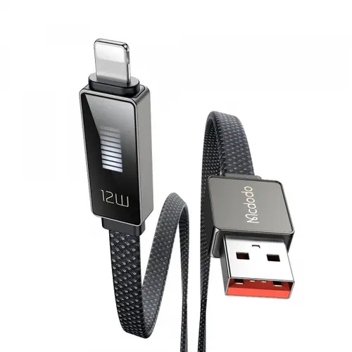 Cablu Date/Incarcare McDodo CA-4970 Rythm Display, USB-A - Lightning, 18W, 1.2m (Negru)