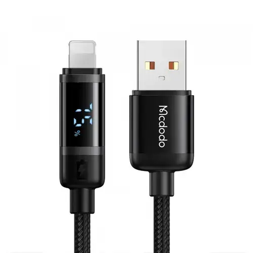 Cablu Date/Incarcare McDodo CA-5000 Bat Display, USB-A - Lightning, 18W, 1.2m (Negru)