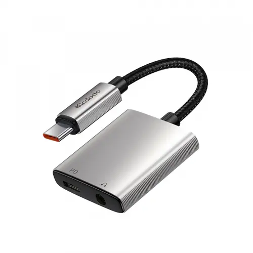 Adaptor audio McDodo CA-5050 Wales, USB-C - USB-C / 3.5mm (Gri)